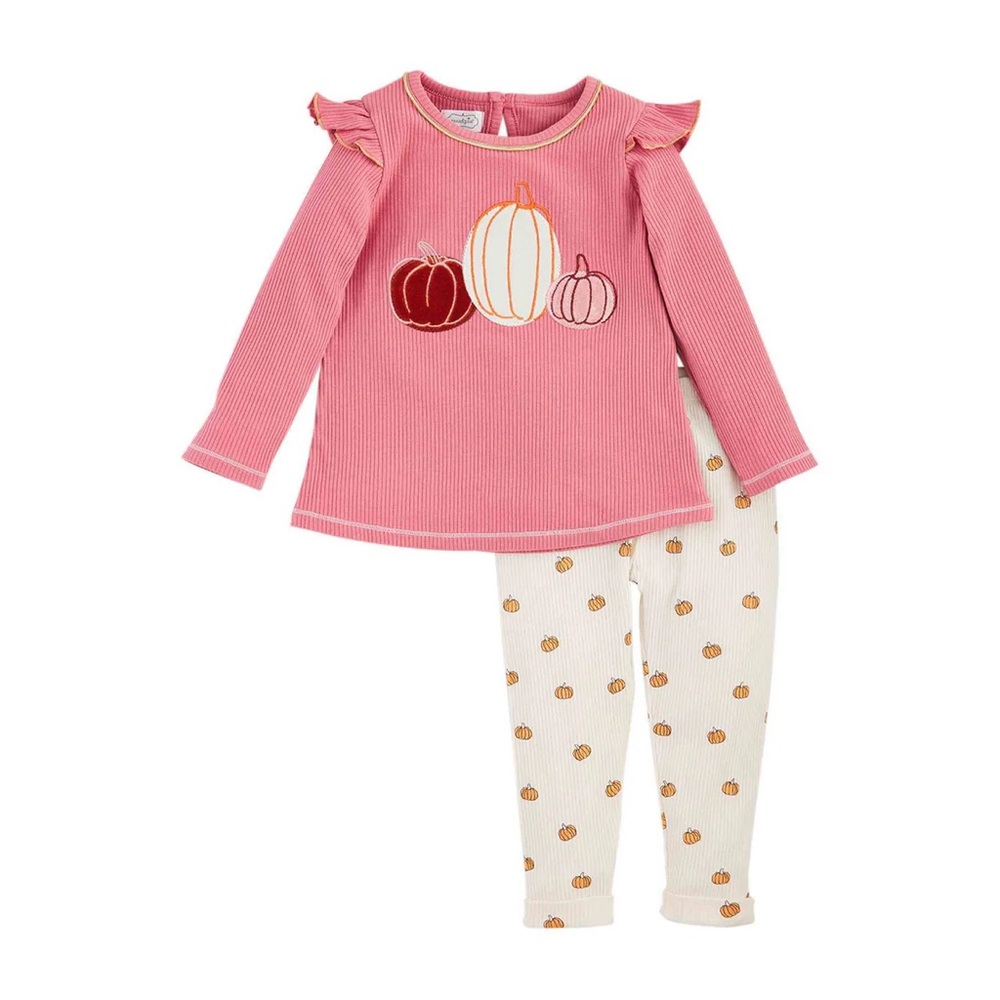 Mud Pie 24M/2T Pink Pumpkin Top & Legging Set